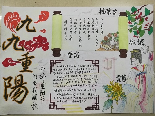 淄博七中开展"我们的节日重阳节"主题手抄报活动