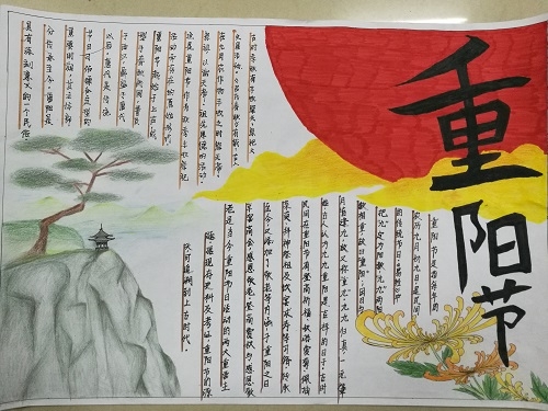 淄博七中开展我们的节日61重阳节主题手抄报活动